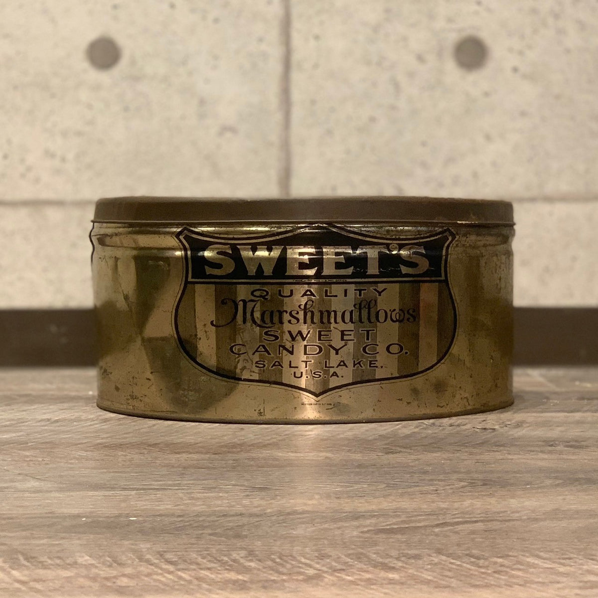 Sweet's Quality Candy 缶 丸缶 菓子缶 ブリキ缶 ティン缶