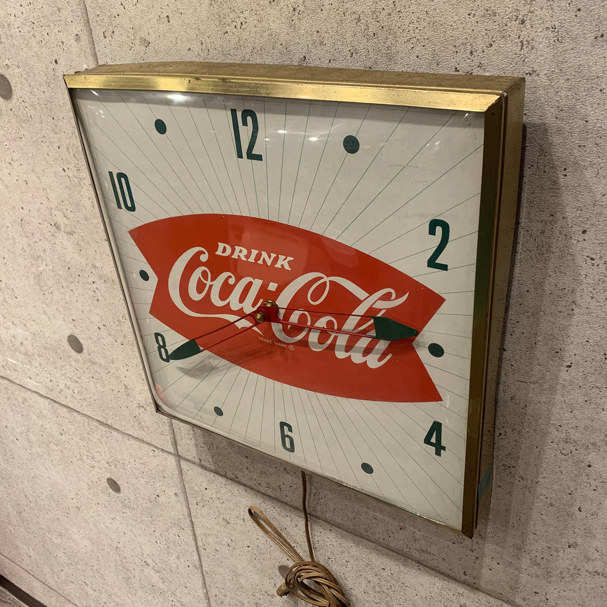 1970年代　コカコーラ　ステンドグラス　アドバタイジング　時計　ライト　看板 70年代 コカコーラ アドバタイジング ステンドグラス ランプ