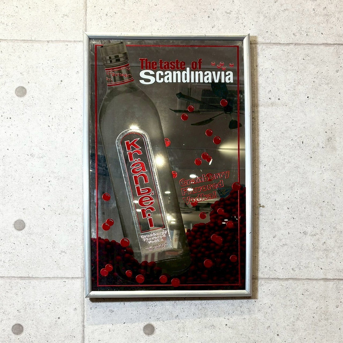 パブミラー【cranberry vodka(クランベリーウォッカ)】額装 アート