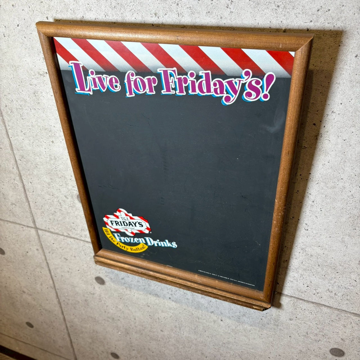 木製フレーム黒板 【T.G.I. FRIDAY'S】 1998年製 ヴィンテージ黒板