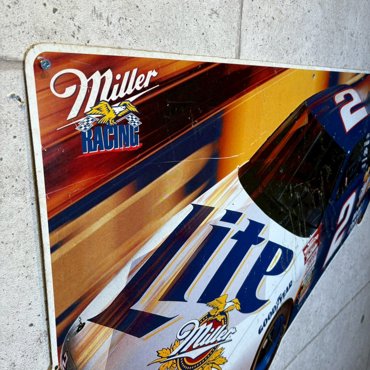 スチール看板 【Rusty Wallace #2 Miller Lite Ford Mustang】 NASCAR 