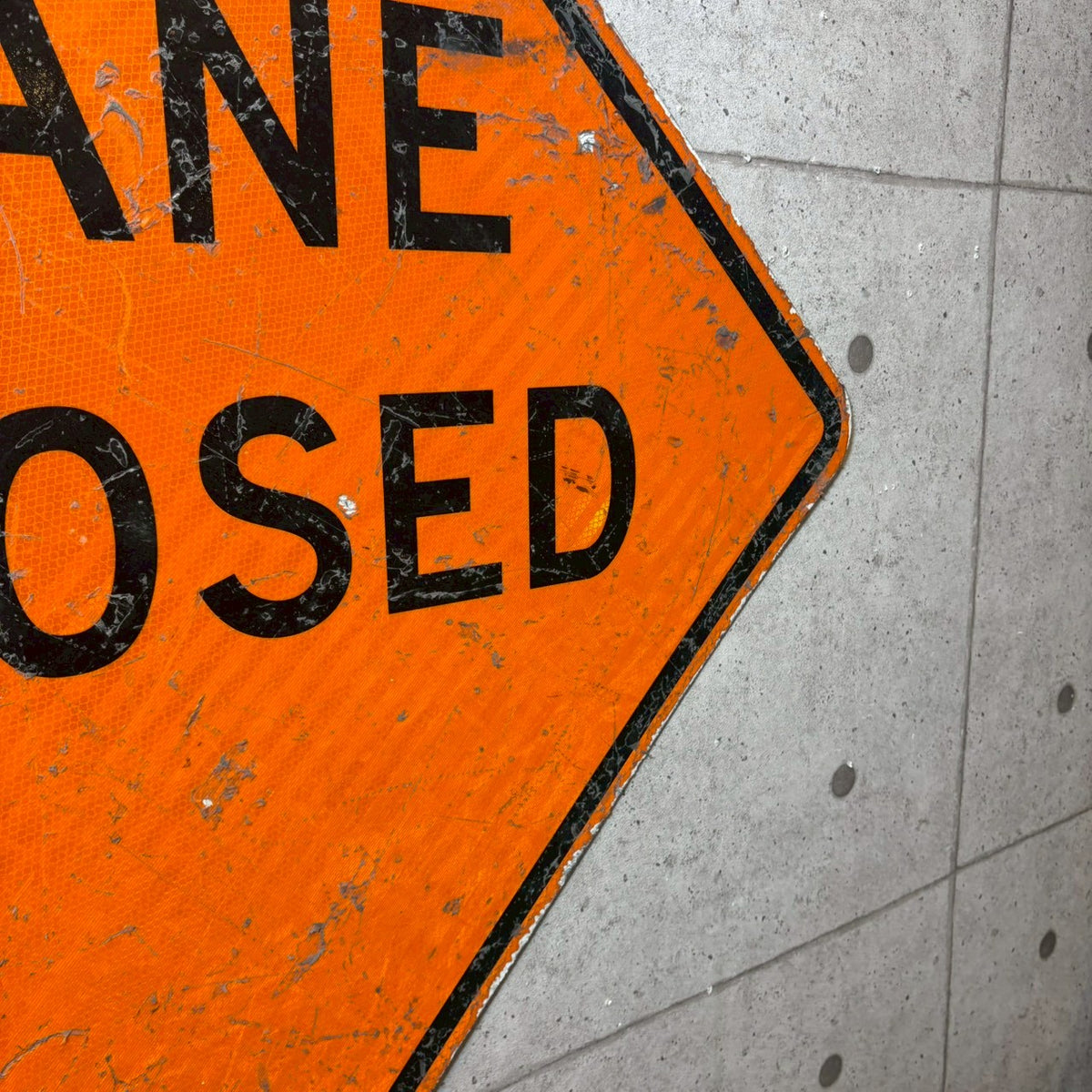 道路標識 【LANE CLOSED（車線閉鎖）】 ロードサイン ヴィンテージ看板