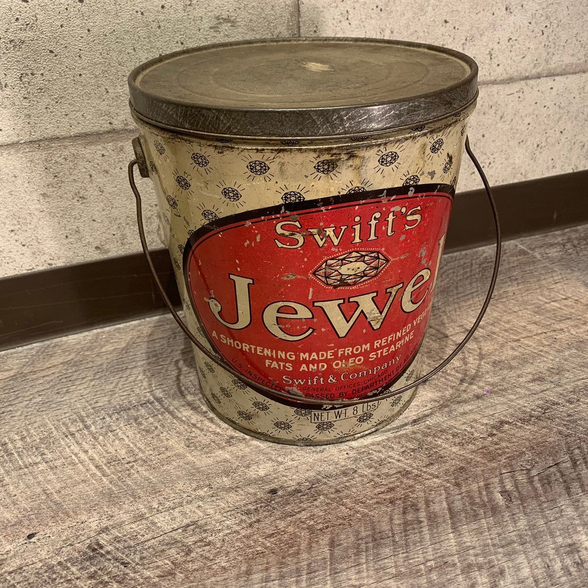 ブリキ缶 ショートニング缶 ボックス BOX Jewel ヴィンテージ