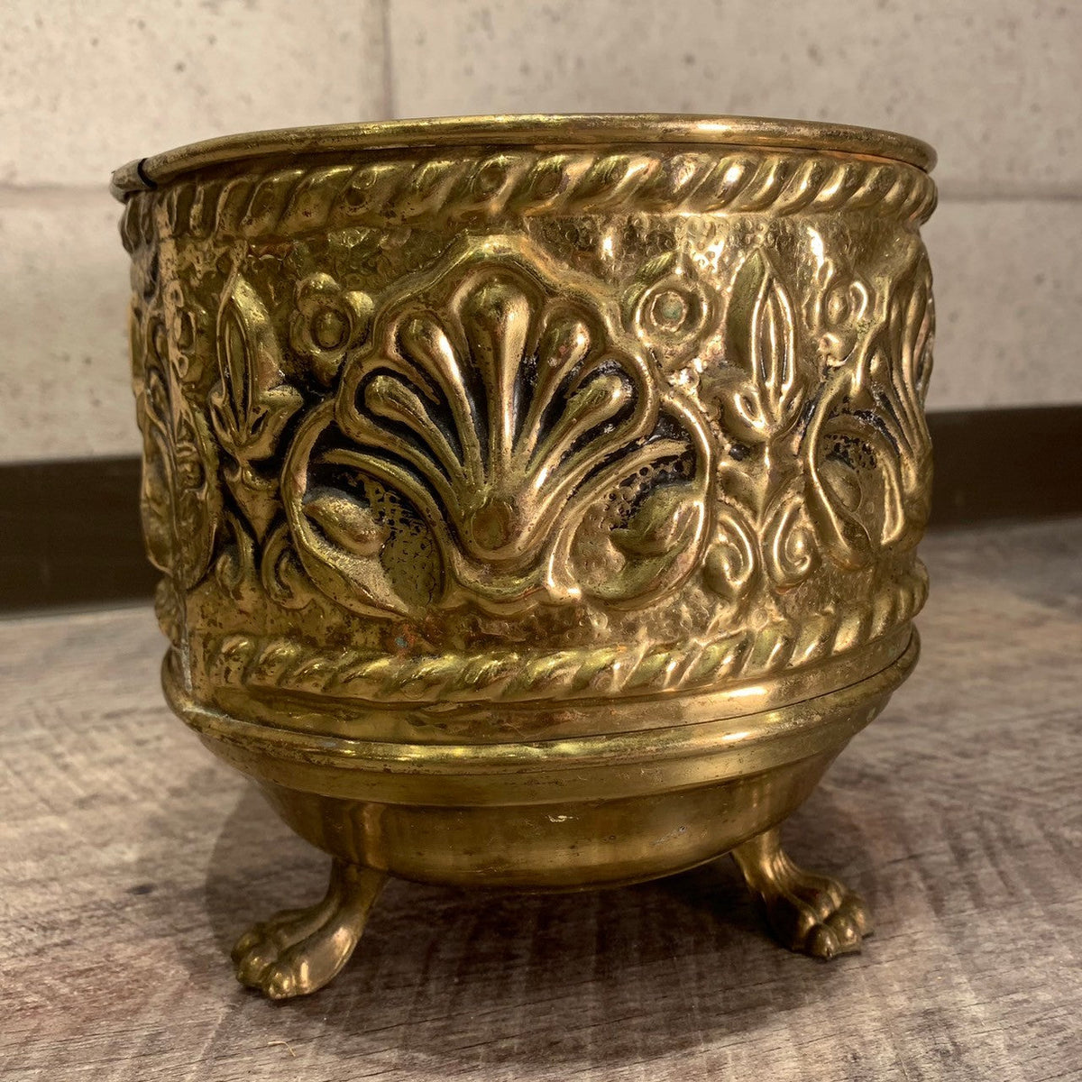 プランター フラワーベース コッパーポット 真鍮製 ヴィンテージ