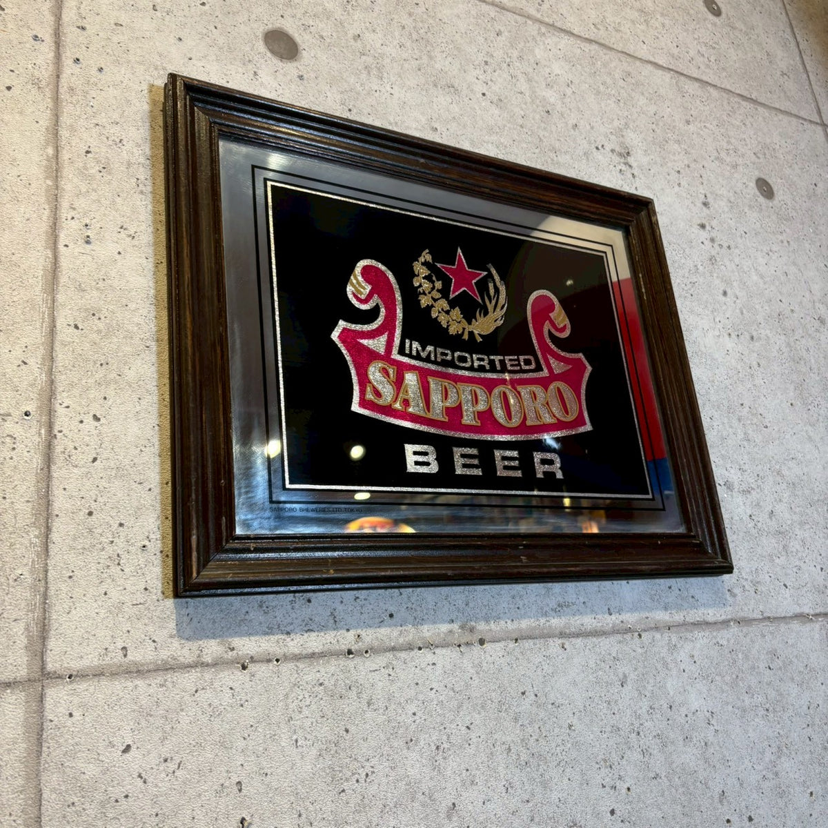 sapporo ヴィンテージ BEER バレルサイン BAR バー 非売品 レア パブミラー 【サッポロビール（SAPPORO BEER） 】 海外市場向け