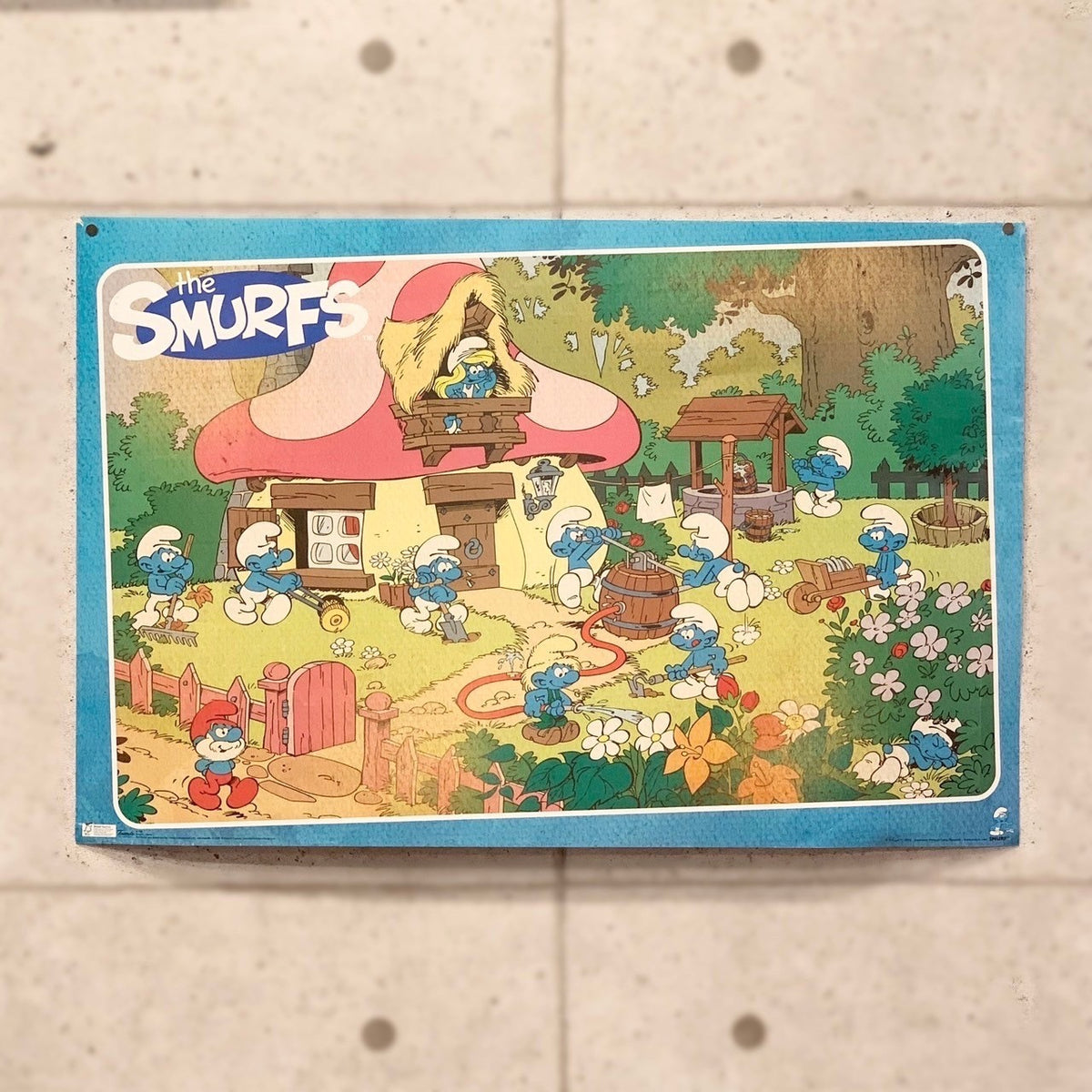 ☆☆☆ビンテージスマーフ生地と壁紙セット☆ スマーフ THE SMURHS キャラクターポスター アニメポスター アメトイ