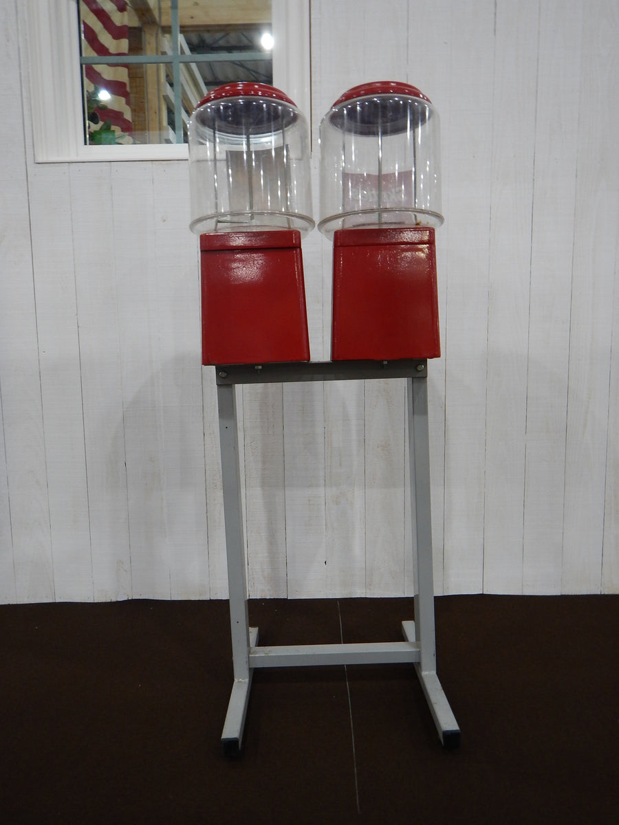 品番1544 ガチャガチャマシン ガムボールマシン 2連 スタンド