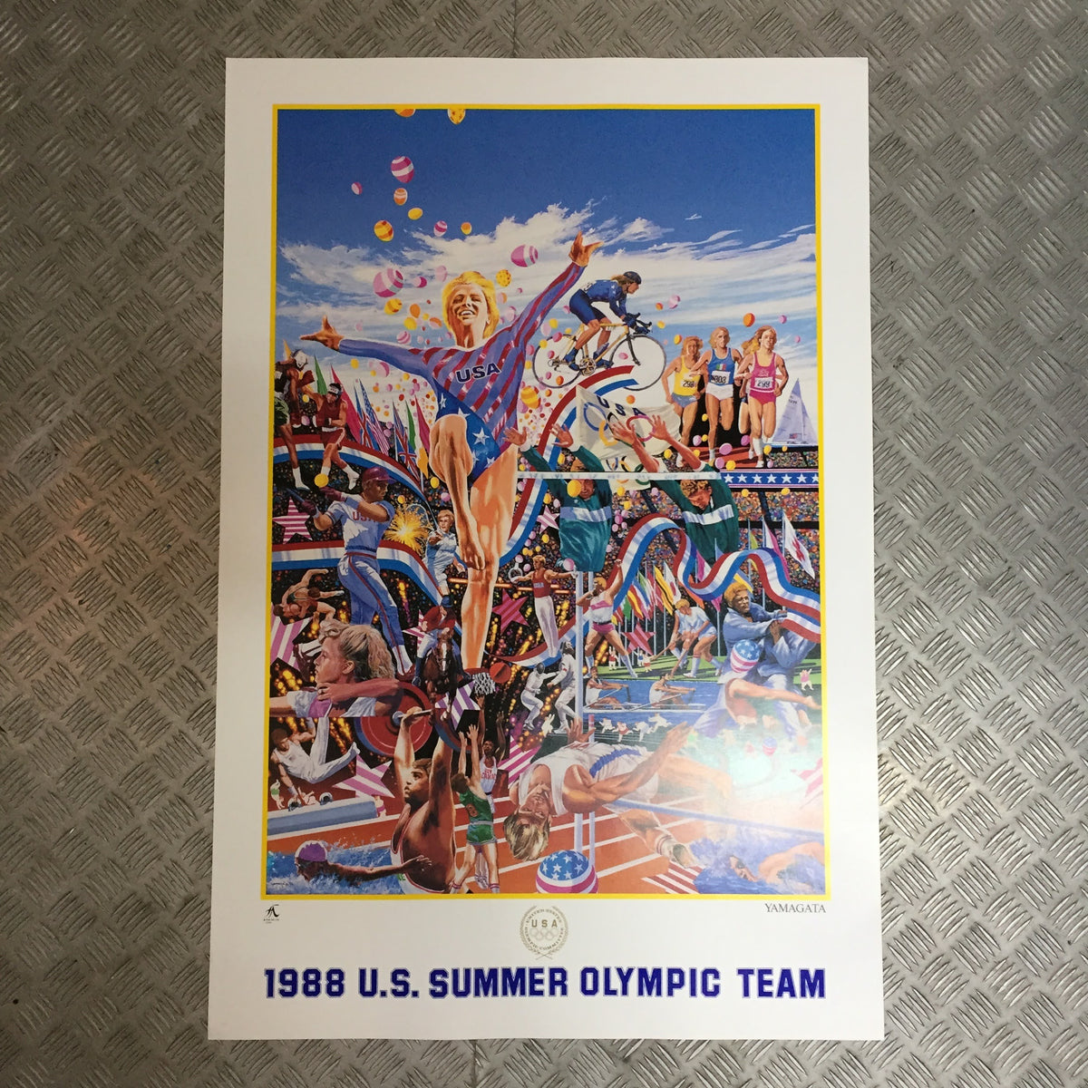 品番0592-3 ヒロ・ヤマガタ 1988 US SUMMER OLYMPIC TEAM アート ポスター ヴィンテージ 千葉店 –  L.A.DEPO（エルエーデポ）