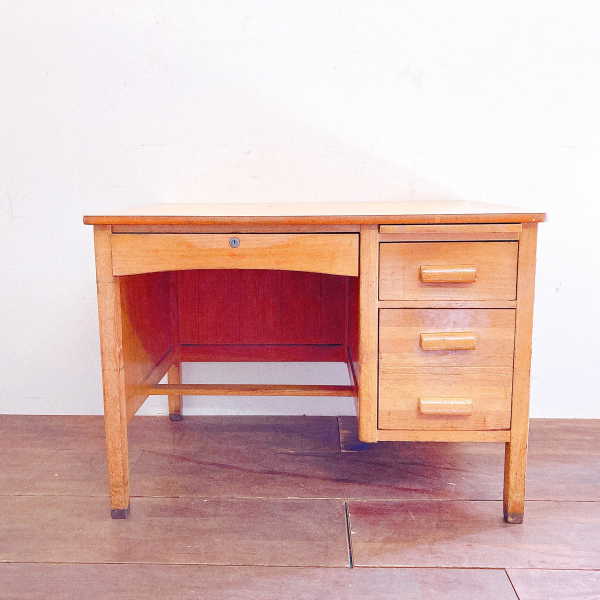 品番2406 ウッドデスク 片袖机 木製 テーブル ミッドセンチュリー