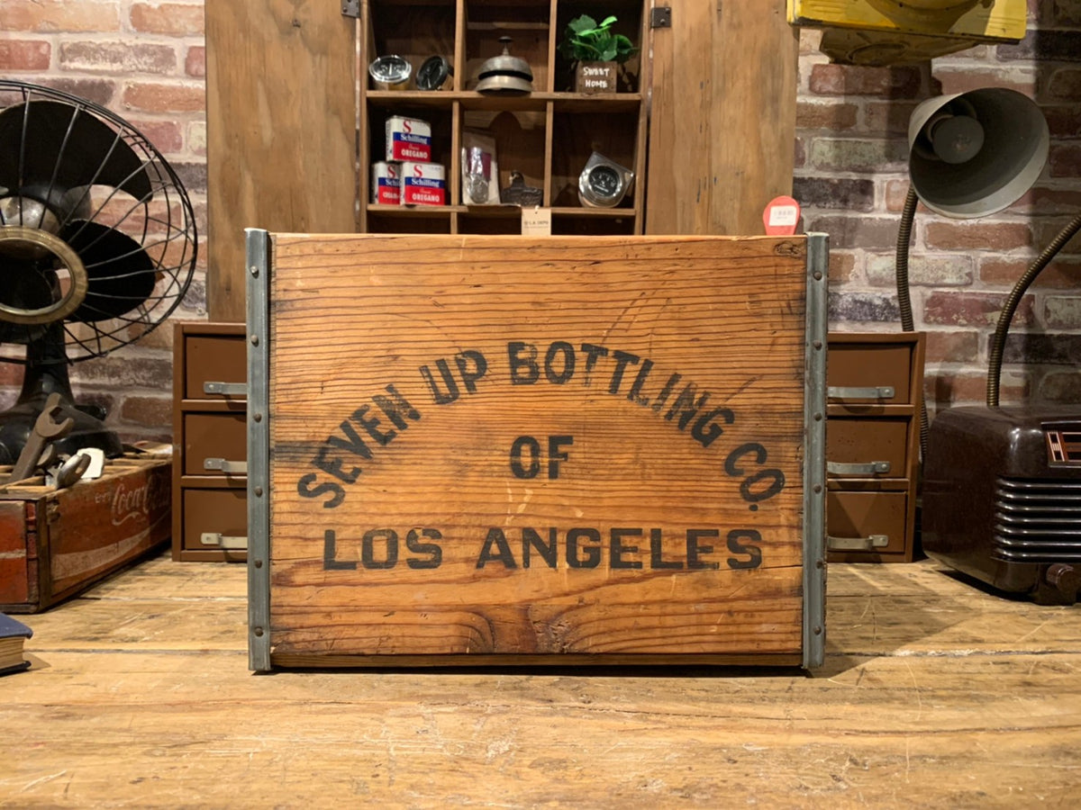 7up瓶コンテナ収納カゴボトルケースセブンアップビンテージ 雑貨