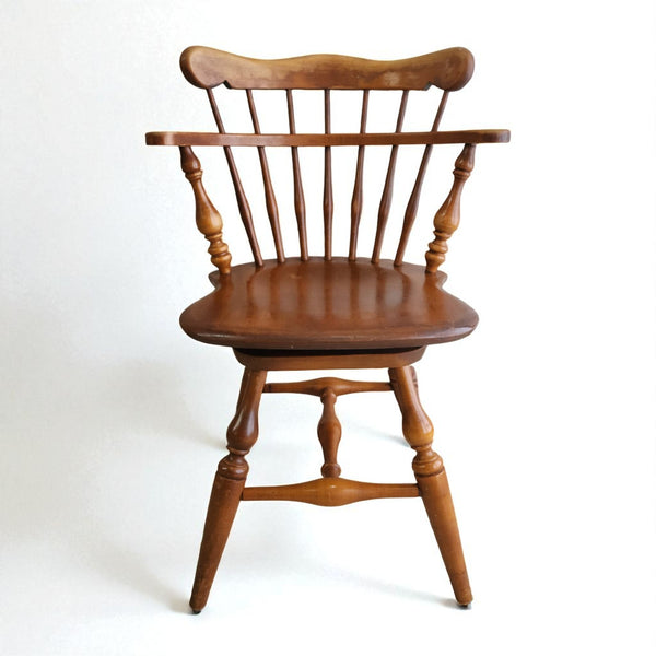 回転式ウィンザーチェア　Ethan Allen　イーセン・アーレン　ウッドチェア　椅子　アンティーク　ヴィンテージ