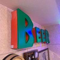 品番3135 3Dサイン BEER 緑 千葉店
