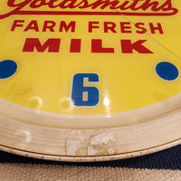 品番2847　アドバタイジングクロック　goldsmith's FARM FRESH MILK　ゴールドスミス　Wall Clock　ヴィンテージ　千葉店