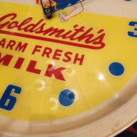 品番2847　アドバタイジングクロック　goldsmith's FARM FRESH MILK　ゴールドスミス　Wall Clock　ヴィンテージ　千葉店