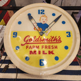 品番2847　アドバタイジングクロック　goldsmith's FARM FRESH MILK　ゴールドスミス　Wall Clock　ヴィンテージ　千葉店