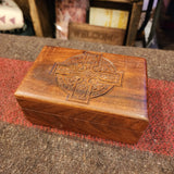 品番7525　Wood box　木箱　アクセサリーケース　小物入れ　ジュエリーボックス　収納ボックス　ヴィンテージ　千葉店