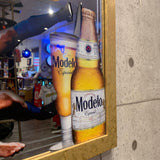 CERVEZA MODELO Especial Soccer パブミラー　ヴィンテージミラー 額縁 ゴールドカラー ビンテージ壁掛け