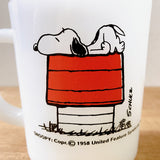 品番1680　SNOOPY　スヌーピー　モーニングアレルギー　マグカップ　ファイヤーキング　ピーナッツ　ミルクガラス　ヴィンテージ　千葉店