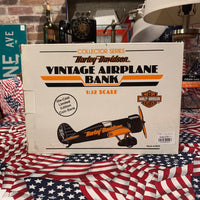 品番0227　1/32スケール　ダイキャストエアプレーン VINTAGE AIRPLANE BANK　 ハーレーダビッドソン　Harley-Davidson　飛行機　外箱付き　貯金箱　ヴィンテージ　千葉店