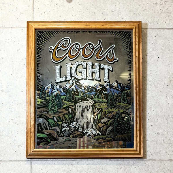 パブミラー【Coors Light（クアーズライト）】額装　アート　ヴィンテージ