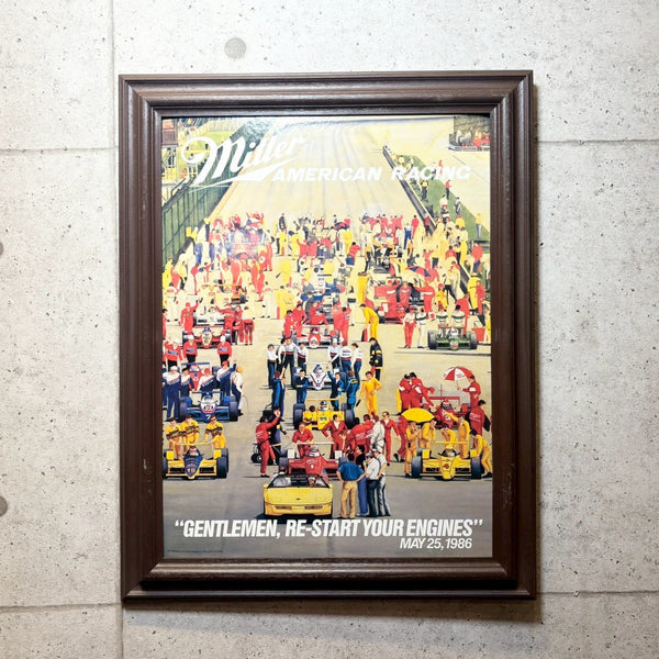 ヴィンテージポスター　【Miller American Racing】　額装
