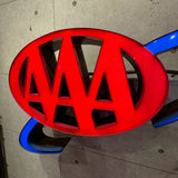 大型電飾看板【AAA（American Automobile Association）】サインライト 電飾式 ヴィンテージ