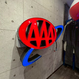 大型電飾看板【AAA（American Automobile Association）】サインライト 電飾式 ヴィンテージ