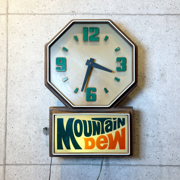 ウォールクロック【Mountain Dew(マウンテンデュー)】1960〜1970年代頃 壁掛け 電源コード式ヴィンテージ