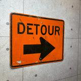 道路標識　【DETOUR(迂回)】　ロードサイン　ヴィンテージ看板