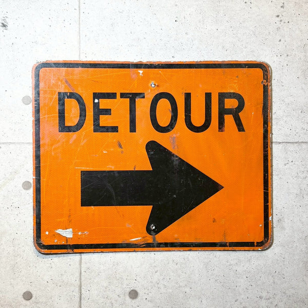 道路標識　【DETOUR(迂回)】　ロードサイン　ヴィンテージ看板