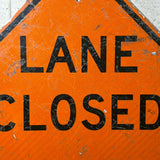 道路標識　【LANE CLOSED（車線閉鎖）】　ロードサイン　ヴィンテージ看板