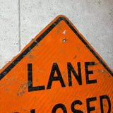 道路標識　【LANE CLOSED（車線閉鎖）】　ロードサイン　ヴィンテージ看板