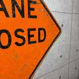 道路標識　【LANE CLOSED（車線閉鎖）】　ロードサイン　ヴィンテージ看板