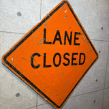 道路標識　【LANE CLOSED（車線閉鎖）】　ロードサイン　ヴィンテージ看板