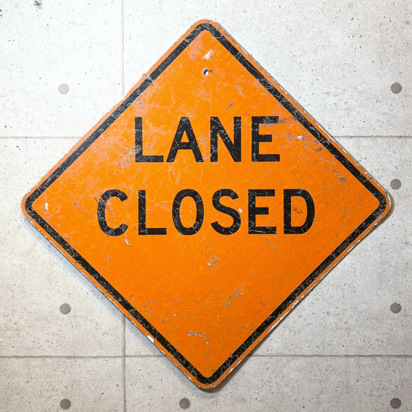 道路標識　【LANE CLOSED（車線閉鎖）】　ロードサイン　ヴィンテージ看板