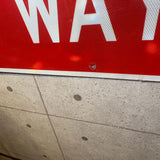 道路看板　【WRONG WAY】　ロードサイン　実物標識