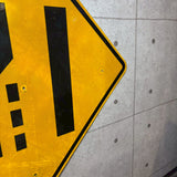 道路標識　【車線減少（Lane Ends）】　ロードサイン　ヴィンテージ看板