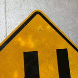 道路標識　【車線減少（Lane Ends）】　ロードサイン　ヴィンテージ看板