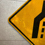 道路標識　【車線減少（Lane Ends）】　ロードサイン　ヴィンテージ看板