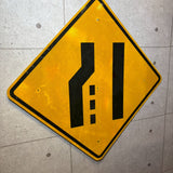 道路標識　【車線減少（Lane Ends）】　ロードサイン　ヴィンテージ看板