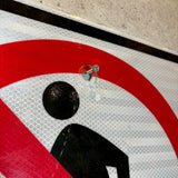 道路標識　【歩行者進入禁止】　ロードサイン　ヴィンテージ看板