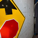 道路標識　【前方に一時停止あり】　ロードサイン　ヴィンテージ看板