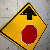 道路標識　【前方に一時停止あり】　ロードサイン　ヴィンテージ看板