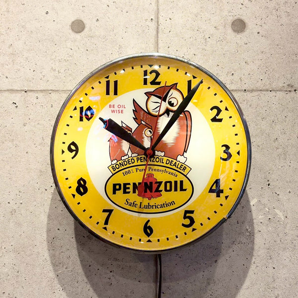 電飾クロック　【 Pennzoil（ペンゾイル） 】　ヴィンテージ時計　復刻版