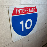 ハイウェイ看板　【 INTERSTATE 10（州間高速道路10号線）】　ロードサイン　ヴィンテージ看板