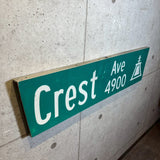 道路看板　【Crest Ave 4900】　ロードサイン　実物標識