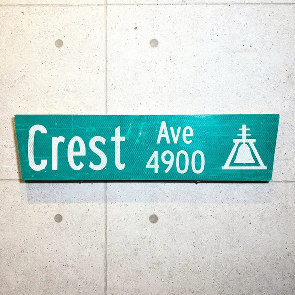 道路看板　【Crest Ave 4900】　ロードサイン　実物標識
