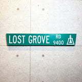 道路看板　【LOST GROVE RD 9400】　ロードサイン　実物標識