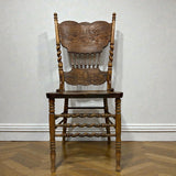 ウィンザーチェア　【H.W. HULL＆SONS】　木製チェア　彫刻　　アメリカ製　1980年