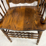 ウィンザーチェア　【H.W. HULL＆SONS】　木製チェア　彫刻　　アメリカ製　1980年